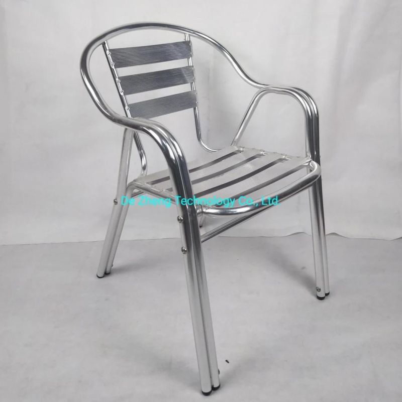 Wholesale Stock High Quality Outdoor Aluminum Patio Stackable Bistro Restaurant Dining Chair