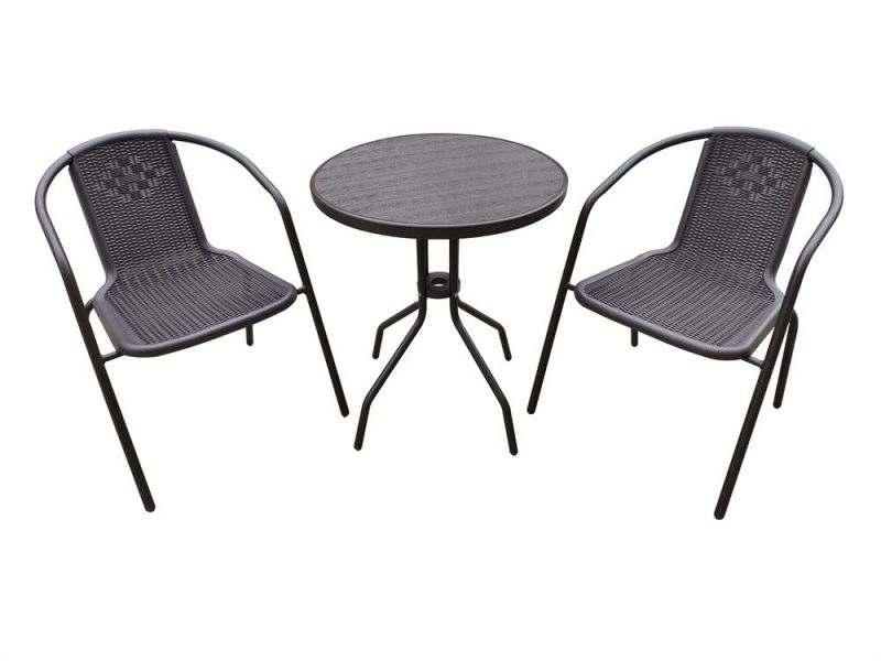 Plastic-Steel Rattan-Look Hot Sale Stackable Bistro Table