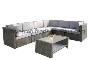 Powder Coated Aluminum Rattan Combinated Sofa Set
