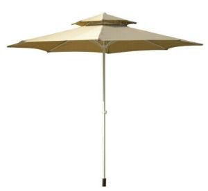 10 FT Double Roof Beach Sun Patio Parasol-Umbrella for Sun Protection