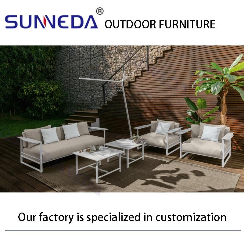 Outdoor Patio Leisure Aluminium Courtyard Comfortable Acrylic Cushion Sofa Furniture