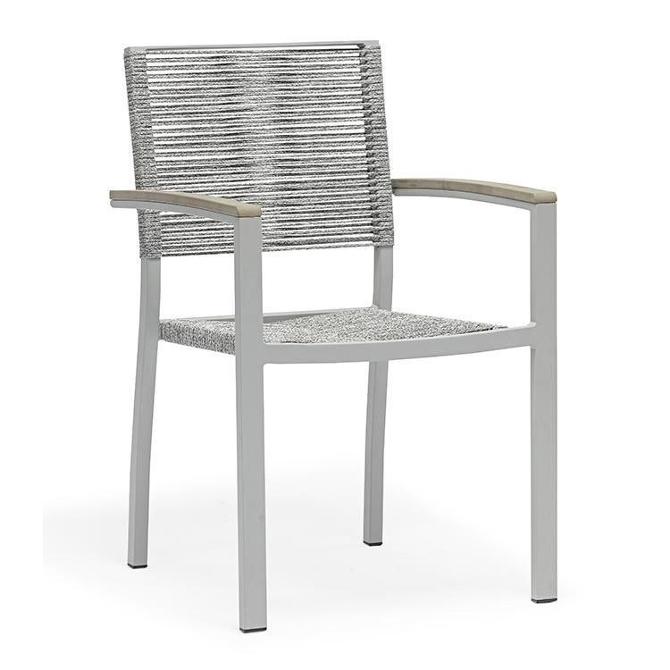 Customized Armrest Plastic Rope Garden Chair Outdoor Modern Style
