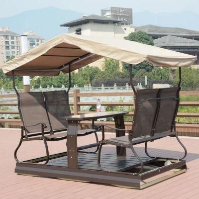 Deluxe Patio Furniture 4 Seat Leisure Courtyard Swing Chair