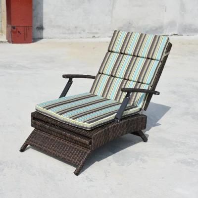 ODM Rattan Single Hotel Outdoor Chaise Lounge Furniture Waterproof Chairs Folding Chair
