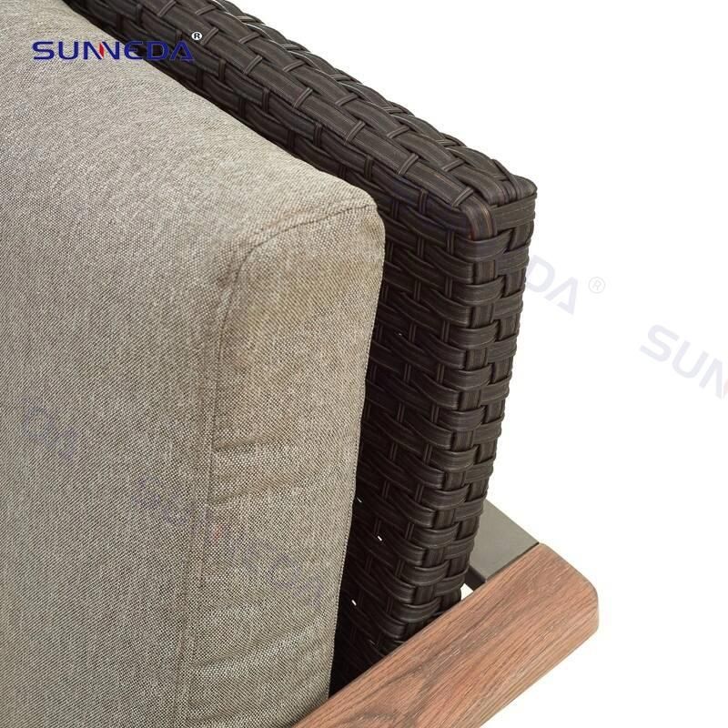 Aluminum Rattan Outdoor Chair Furniture Plastic Wood Leisure Sofa Set