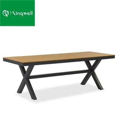All Weather Outdoor Garden Furniture Cross Feet Grade Teak Wood Table for Coffee Bar