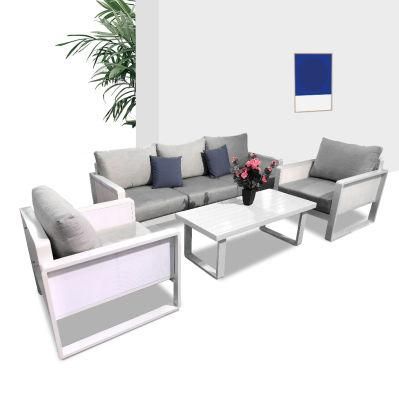 Outdoor Furniture Modern Powder Coating Aluminum Frame Sofa Set with Table Coffee Garden Furniture