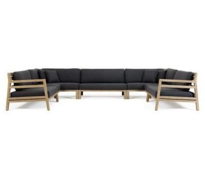Luxury Hotel Outdoor Furniture Burmese Teak Wood Sofa Set