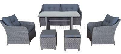 Factory Wicker Outdoor Patio Rattan Sofa Furniture Sofa Set 6PCS