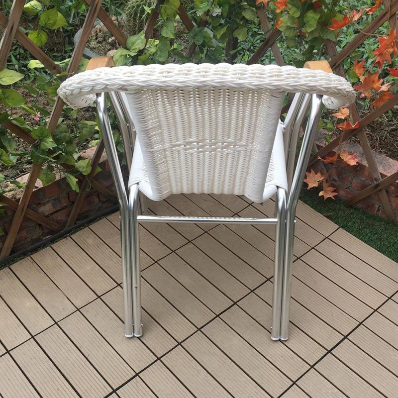 Modern Garden Restaurant Furniture Aluminum Tube Outdoor Rattan Chair