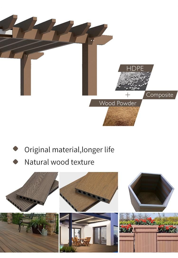 WPC Outdoor Using UV Resistance Wood Plastic Composite Pavilion Cheap Price Hexagon Pergola