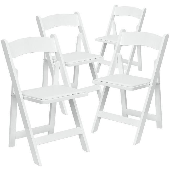 Party 1000lb Weight Capacity Wimbledon Portable White Resin Folding Chairs