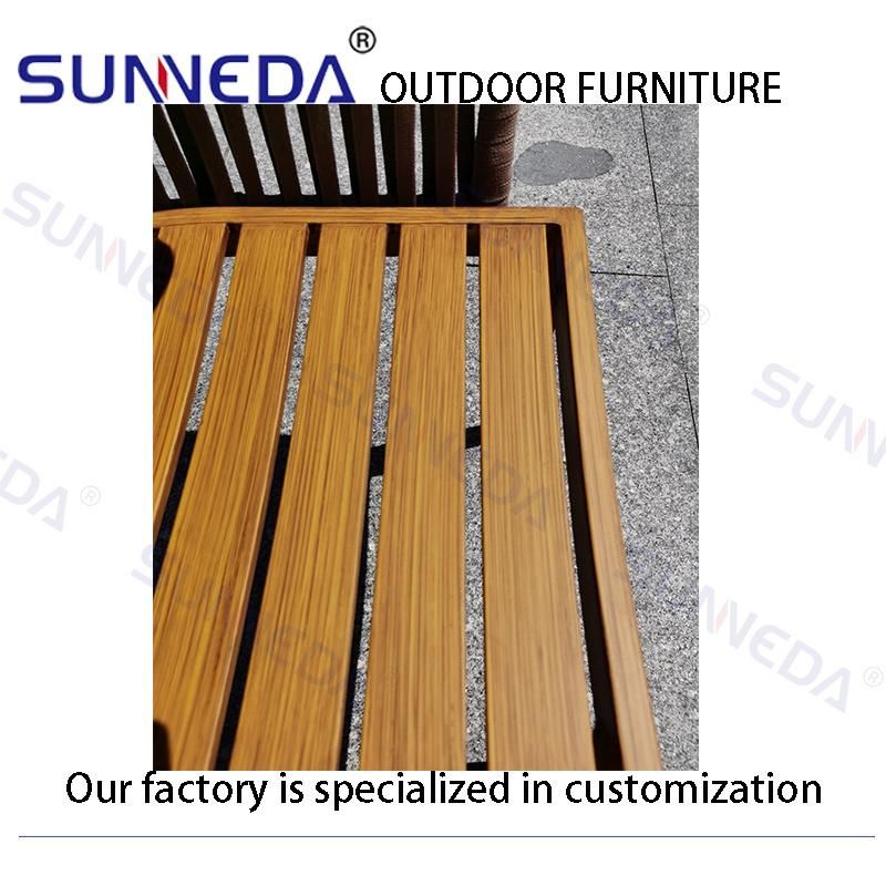 Outdoor Aluminium Garden Furniture Fashion Balcony Hotel Woven Rattan Chair Table Set