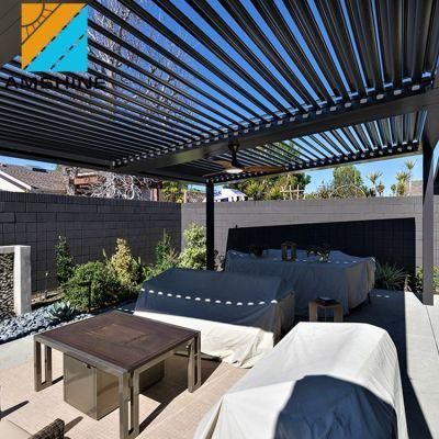 Customize Electric Control Pergola Opening Roof Louver Patio Cover Aluminum Waterproof Gazebos Canopy