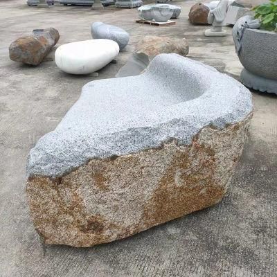 Granite Limestone Marble River Pebble Stone Bench for Park or Garden