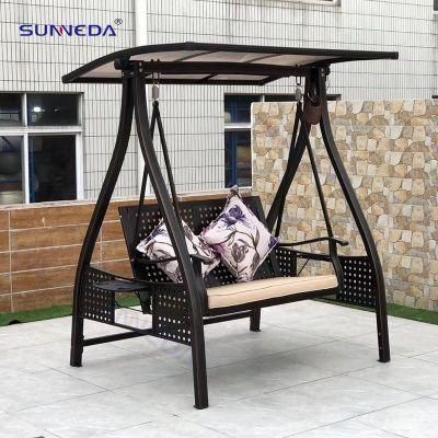 China Wholesale Factory Outdoor Garden Swing Chair with Durable Iron Frame