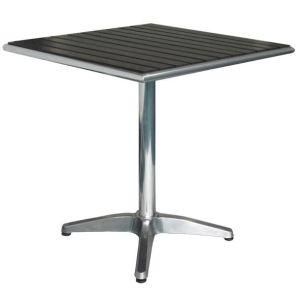 Garden Camping Shining Aluminum Polywood Plastic Wood Bistro Square Table