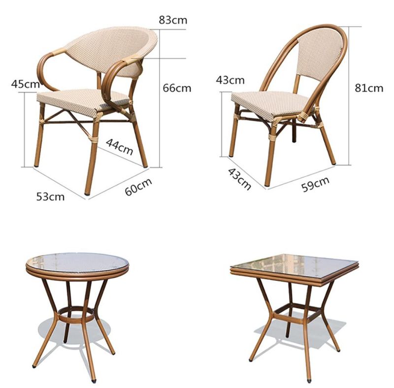 Aluminum Frame Garden Outdoor Furniture Waterproof Comfortable Rattan Chair Wholesale