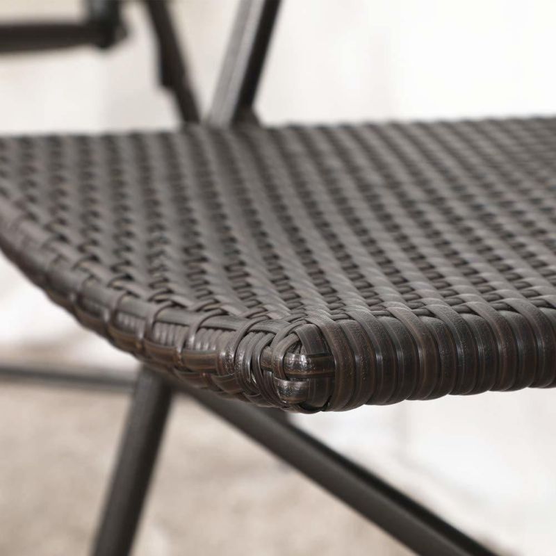Villa Patio Rattan Folding Chair Suitable for Indoor or Outdoor Wicker Chair, 2 Pack