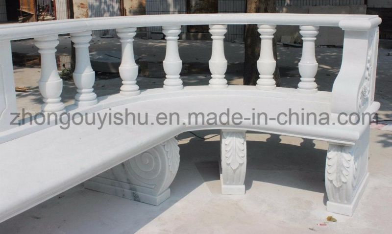 White Garden Marble Bench