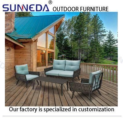 Luxury Woven Rope Blue Cushion Garden Outdoor Furniture