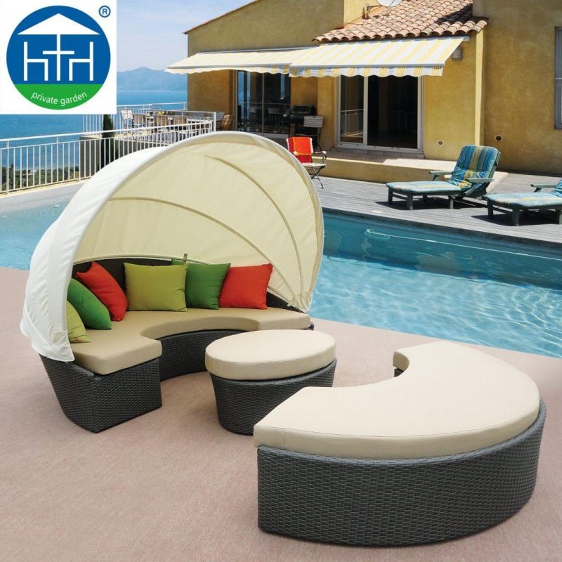 Aluminum New Darwin Customized Poolside with Canopy Round Daybed Cushions