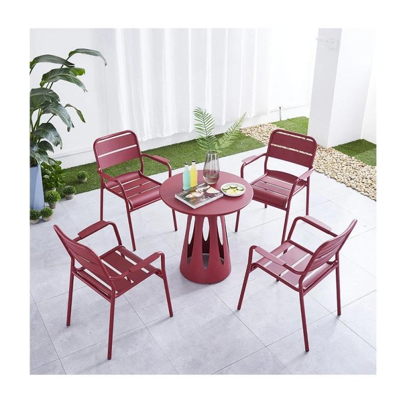 Modern Aluminum Leisure Outdoor Stackable Park Public Garden Chair