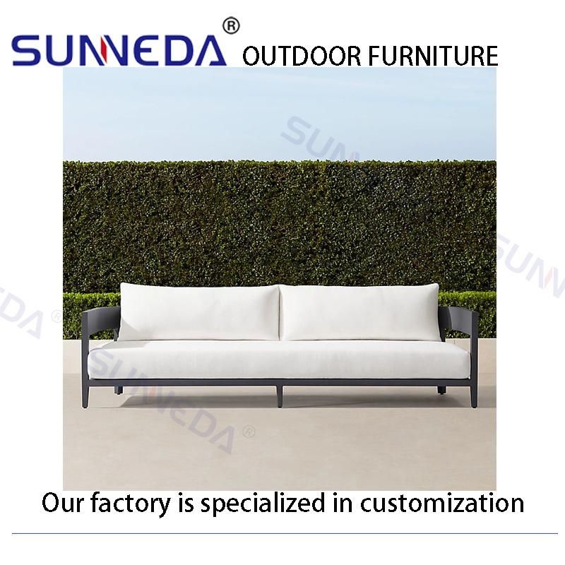 Artistic Leisure Garden Hotel Outdoor Sofa Aluminum Handrail Soft Chair