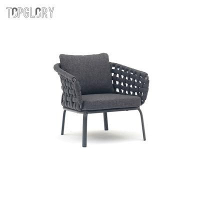 Wholesale Outdoor Club Modern Leisure Patio Garden Furniture Sofa Set with Aluminum Frame Woven Rope