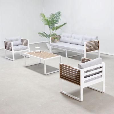 New Arrival Patio Aluminum Outdoor Garden Cushion Lounge Sofa Set