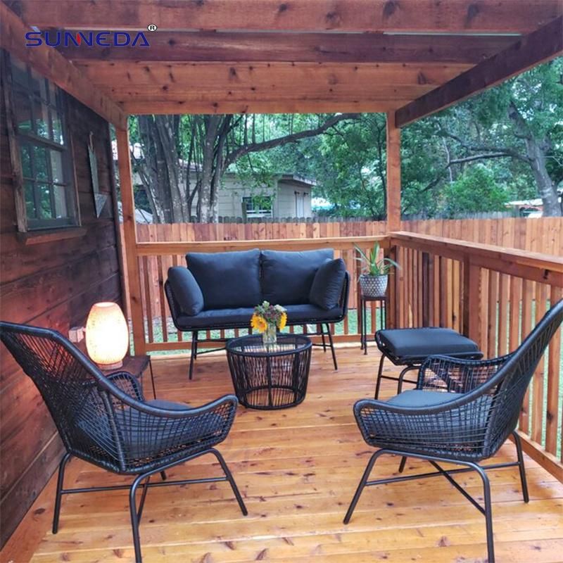 Patio Modern Rattan Coffee Table Aluminum Sofa Garden Furniture