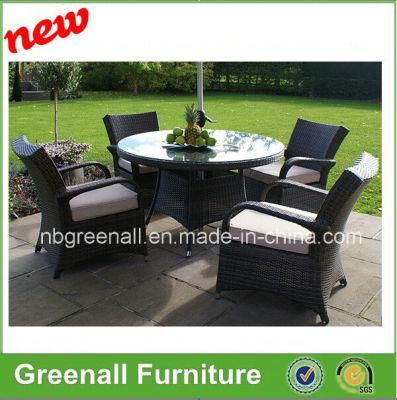 4 Seater Patio Garden Rattan Outdoor Round Table and Chair Dining Sets Furniture