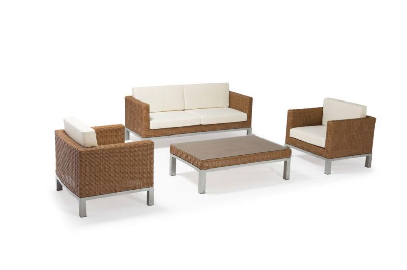 Compact Rattan Balcony Furniture Garden Hotel Sofa Set