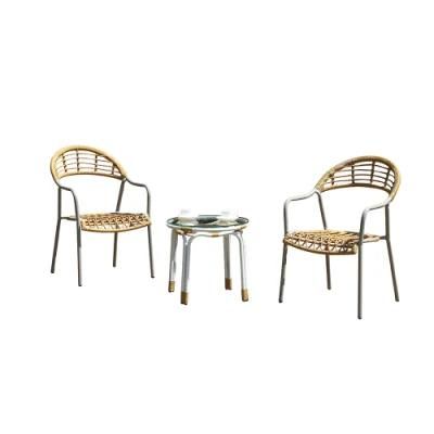 Rattan / Wicker Simple Aluminum Furniture Outdoor Dining Table Set