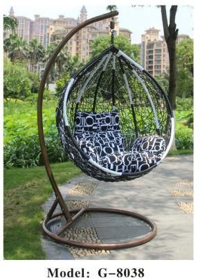 Hanging Basket Chair Detachable Wicker Rib Hanging Egg Chair Swing Chair Indoor or Outdoor Use, Includes Cushion