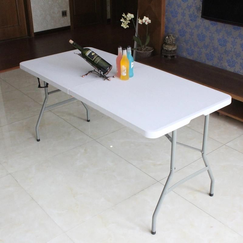 Garden Plastic Portable White 6FT Folding Table and Chair Sets