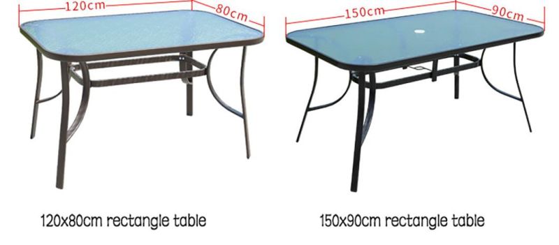 China Wholesale Metal Leg Outdoor Garden Dining Office Furniture Conference Desk Portable Folding Center Tempered Glass Rectangular Table for Hotel Furniture