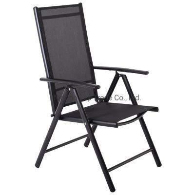 Aluminum Armrests Dining Chair Foldable High-Back Chair