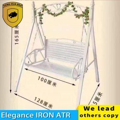 Wrought Iron Sling Swing Chair Benches Outdoor Balcony Patio Swing Chair with 2 Seat