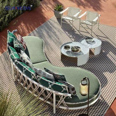 Luxury Hotel Aluminium Sofa Set Garden Patio Sofa Woven Rope Outdoor Furniture Sofa Set