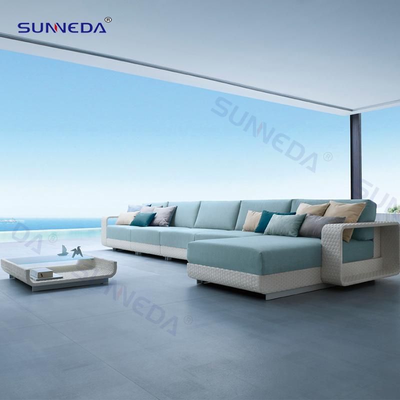 Luxury Hotel Garden Furniture Rattan Aluminum Patio Sofa Sets