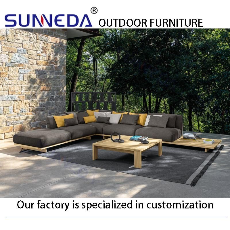 Villa Outdoor Patio Courtyard Elegant Aluminum Frame Sofa with Cushion