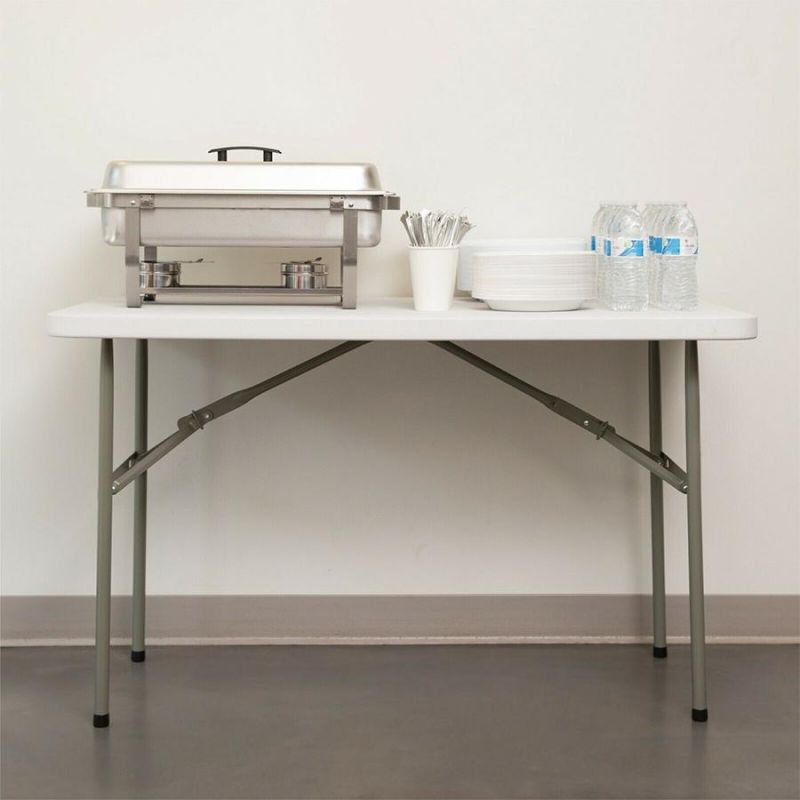 122cm White Plastic Rectangle Folding Dining Table for Outdoor Use