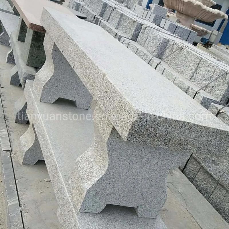 Chinese Polished G603 Light Grey Granite Garden Stone Bench