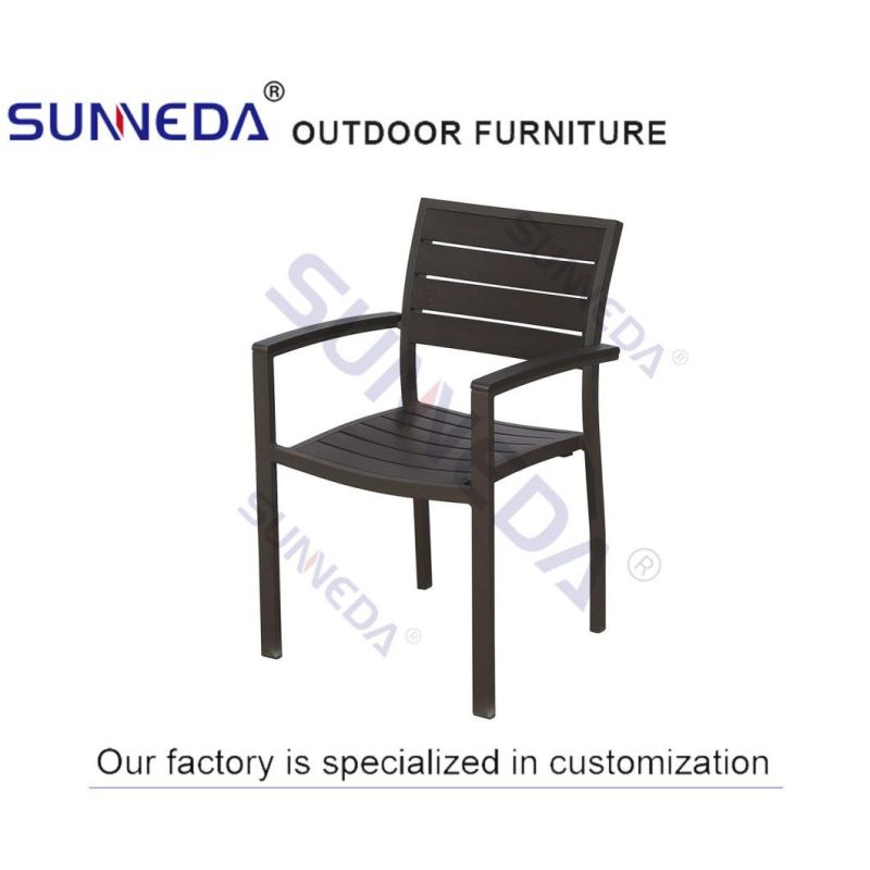 Modern Simple Garden Patio Outdoor Furniture Project Custom Aluminum Dining Table with Chairs