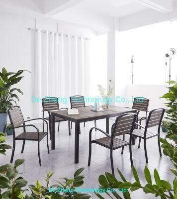 Metal Garden Armchair Garden Furniture Aluminum Patio Stacking Outdoor Stool Polywood Chair for Sale