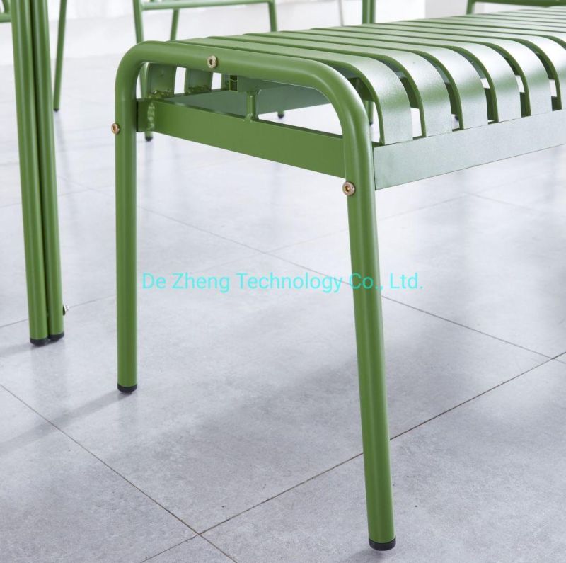 Metal Frame Garden Chair Stacking Aluminum Dining Meeting Chair Restaurant Bench