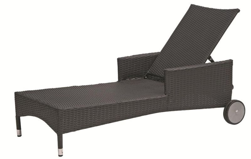 Brown Beach Leisure Chair Indoor Rattan Pool Lounge Sofa