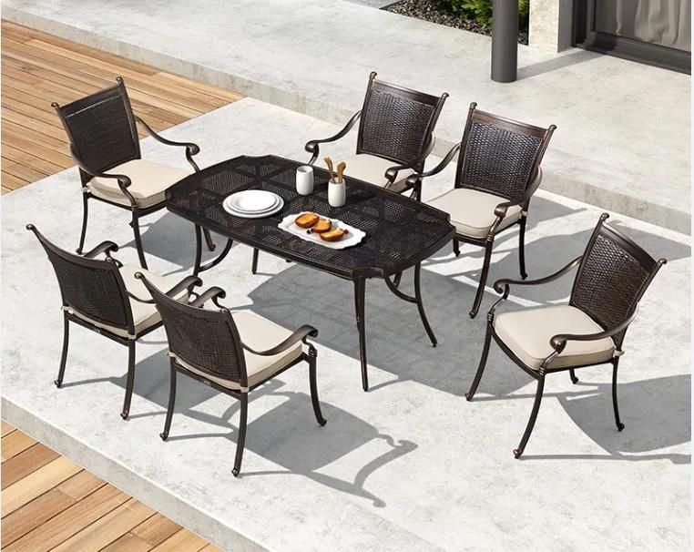 Handmade Rattan Furniture for Outdoors with Cushion Eight Cm