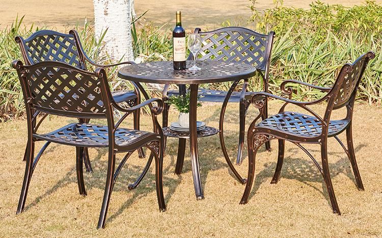 High Quality Die Casting Aluminum Housing Products with Round Table and 4 Detachable Chair